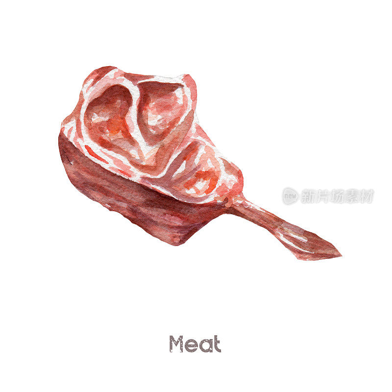 水彩肉Clipart -牛排